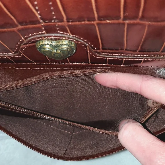 NWT Vintage Westport Collection Croc Embossed Leather Long Checkbook Wallet - Picture 12 of 16